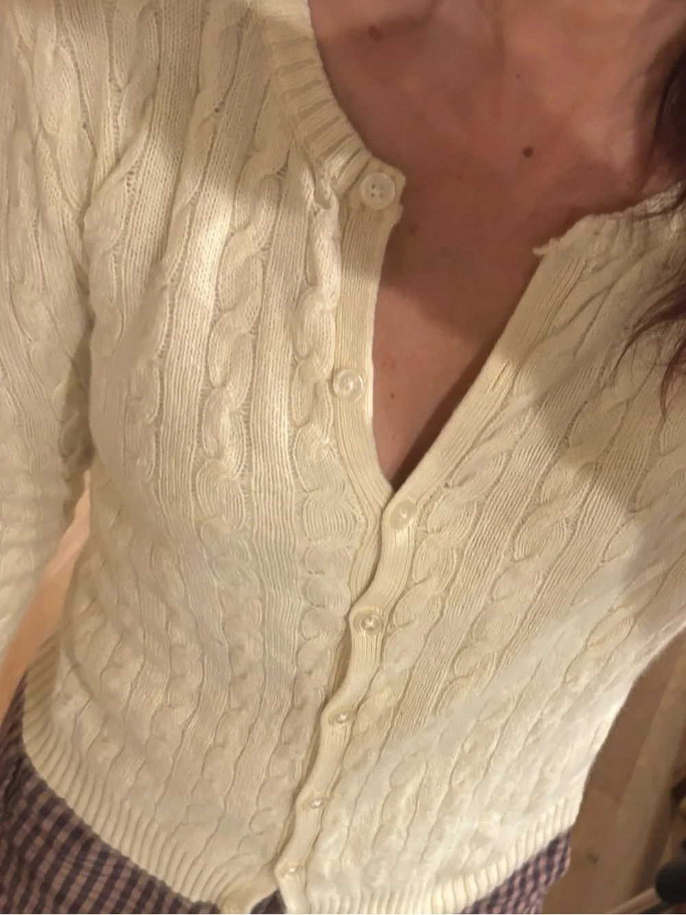 Classic Cream Cable Knit cardigan